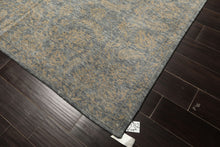 8x10 Aqua, Tan, Color Hand Loomed Tibetan Wool Transitional Oriental Rug