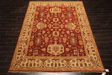 8x10 Rust, Light Gold, Caramel Color Hand Knotted Oushak Wool Traditional Oriental Rug