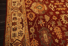 8x10 Rust, Light Gold, Caramel Color Hand Knotted Oushak Wool Traditional Oriental Rug