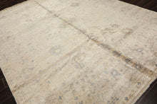 8x10 Ivory, Taupe, Gray Color Hand Knotted Oushak Bamboo Silk Traditional Oriental Rug