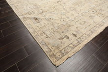 8x10 Beige, Gray, Taupe Color Hand Knotted Oushak Wool Transitional Oriental Rug