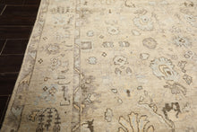 8x10 Beige, Gray, Taupe Color Hand Knotted Oushak Wool Transitional Oriental Rug