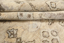 8x10 Beige, Gray, Taupe Color Hand Knotted Oushak Wool Transitional Oriental Rug