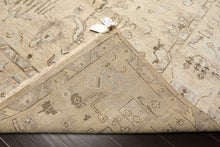 8x10 Beige, Gray, Taupe Color Hand Knotted Oushak Wool Transitional Oriental Rug