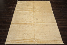 8x10 Beige, Gray, Tan Color Hand Knotted Oushak Wool Transitional Oriental Rug