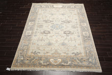 8x10 Gray, Beige, Tan Color Hand Knotted Turkish Oushak 100% Wool Traditional Oriental Rug