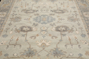 8x10 Gray, Beige, Tan Color Hand Knotted Turkish Oushak 100% Wool Traditional Oriental Rug