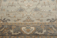 8x10 Gray, Beige, Tan Color Hand Knotted Turkish Oushak 100% Wool Traditional Oriental Rug
