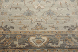 8x10 Gray, Beige, Tan Color Hand Knotted Turkish Oushak 100% Wool Traditional Oriental Rug