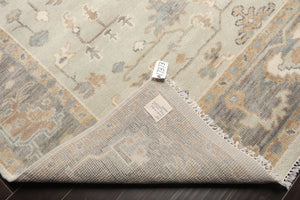 8x10 Gray, Beige, Tan Color Hand Knotted Turkish Oushak 100% Wool Traditional Oriental Rug