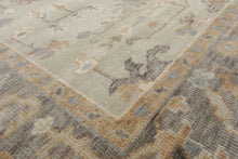 8x10 Gray, Beige, Tan Color Hand Knotted Turkish Oushak 100% Wool Traditional Oriental Rug