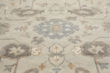 8x10 Gray, Beige, Tan Color Hand Knotted Turkish Oushak 100% Wool Traditional Oriental Rug