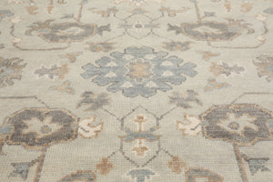 8x10 Gray, Beige, Tan Color Hand Knotted Turkish Oushak 100% Wool Traditional Oriental Rug