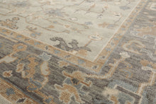 8x10 Gray, Beige, Tan Color Hand Knotted Turkish Oushak 100% Wool Traditional Oriental Rug