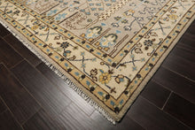 8x10 Gray, Taupe, Ivory Color Hand Knotted Oushak Wool Traditional Oriental Rug