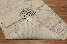LoomBloom 3'1''x4'11" Ivory Hand Knotted Moroccan Modern Tribal Wool Oriental Area Rug
