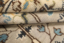 8x10 Gray, Taupe, Ivory Color Hand Knotted Oushak Wool Traditional Oriental Rug