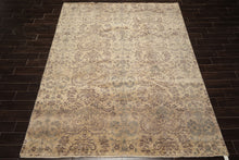 8x10 Beige, Taupe, Slate Color Hand Knotted Oushak Wool Transitional Oriental Rug