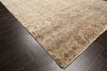 8x10 Beige, Taupe, Slate Color Hand Knotted Oushak Wool Transitional Oriental Rug