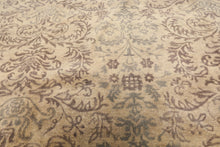 8x10 Beige, Taupe, Slate Color Hand Knotted Oushak Wool Transitional Oriental Rug