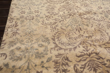 8x10 Beige, Taupe, Slate Color Hand Knotted Oushak Wool Transitional Oriental Rug