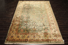 9x12 Sage, Beige, Rose Color Hand Knotted Oushak 100% Bamboo Silk Traditional Oriental Rug