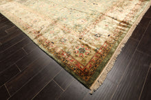 9x12 Sage, Beige, Rose Color Hand Knotted Oushak 100% Bamboo Silk Traditional Oriental Rug