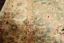 9x12 Sage, Beige, Rose Color Hand Knotted Oushak 100% Bamboo Silk Traditional Oriental Rug