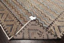 8x10 Taupe, Brown, Slate Color Hand Knotted Oushak Wool Modern & Contemporary Oriental Rug