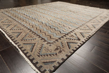 8x10 Taupe, Brown, Slate Color Hand Knotted Oushak Wool Modern & Contemporary Oriental Rug