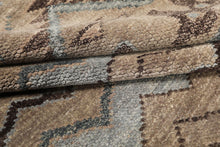 8x10 Taupe, Brown, Slate Color Hand Knotted Oushak Wool Modern & Contemporary Oriental Rug