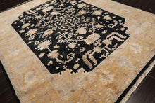 8x10 Black, Caramel, Taupe Color Hand Knotted Oushak Wool Traditional Oriental Rug