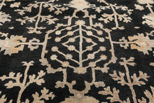 8x10 Black, Caramel, Taupe Color Hand Knotted Oushak Wool Traditional Oriental Rug