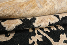 8x10 Black, Caramel, Taupe Color Hand Knotted Oushak Wool Traditional Oriental Rug