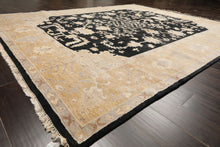 8x10 Black, Caramel, Taupe Color Hand Knotted Oushak Wool Traditional Oriental Rug