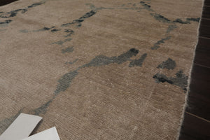 3x5 Beige, Gray, Slate Color Hand Knotted Tibetan Bamboo Silk Modern Oriental Rug
