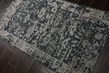 3x5 Blue, Slate, Gray Color Hand Knotted Tibetan Wool and Silk Contemporary Oriental Rug