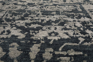 3x5 Blue, Slate, Gray Color Hand Knotted Tibetan Wool and Silk Contemporary Oriental Rug