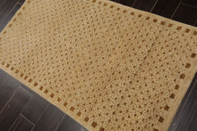 3x5 Beige, Gold, Brown Color Hand Knotted Gabbeh Wool Modern Oriental Rug