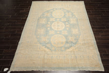 8x10 Seafoam, Beige, Ivory Color Hand Knotted Khotan Wool Transitional Oriental Rug