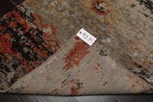3x5 Gray, Rust, Moss Color Hand Knotted Tibetan Wool and Silk Modern Oriental Rug