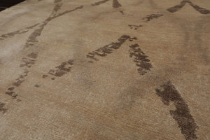 3x5 Tan, Brown, Beige Color Hand Knotted Tibetan Bamboo Silk Modern Oriental Rug