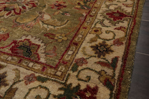 3x5 Gold, Beige, Rust Color Hand Knotted Agra Wool Traditional Oriental Rug