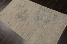 3x5 Gray, Tone on Tone Gray, Color Hand Knotted Tibetan Wool and Silk Modern & Contemporary Oriental Rug