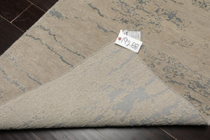 3x5 Gray, Tone on Tone Gray, Color Hand Knotted Tibetan Wool and Silk Modern & Contemporary Oriental Rug