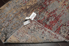 3x5 Gray, Blue, Coral Color Hand Knotted Tibetan Wool and Silk Modern & Contemporary Oriental Rug