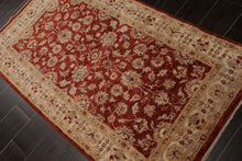 3x5 Rust, Ivory, Beige Color Hand Knotted Peshawar Wool Traditional Oriental Rug