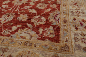 3x5 Rust, Ivory, Beige Color Hand Knotted Peshawar Wool Traditional Oriental Rug