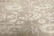 8x10 Tone on Tone Gray, , Color Hand Knotted Oushak Wool & Bamboo Silk Traditional Oriental Rug