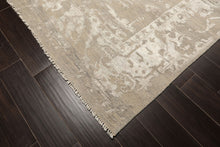 8x10 Tone on Tone Gray, , Color Hand Knotted Oushak Wool & Bamboo Silk Traditional Oriental Rug